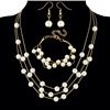 Cute elegant necklace and earrings from pearl, bracelet, set, European style, 3 piece set