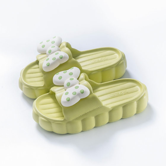 A generation of hair and excrement feeling thick-soled slippers ladies summer indoor cute bow home non-slip sandals women