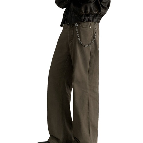 Japanese retro loose American cleanfit straight-leg pants men's cut utility paratrooper pants casual loose long pants trendy