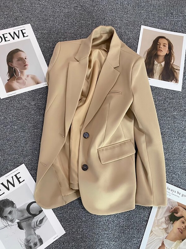 Women's blazer for spring and autumn, new Korean style, loose-fitting, high-end British style, casual blazer for petite women, trendy Women's blazer for spring and autumn, new Korean style, loose-fitting, high-end British style, casual blazer for petite women, trendy