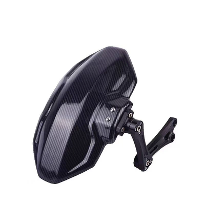 Electric Vehicle Motorcycle Rear Fender, Die-Cast Carbon Fiber Water Transfer Printing, Mud-Proof and Waterproof, Universal Modification Parts (Motorcycle Fender) - first-generation-mudguard-black