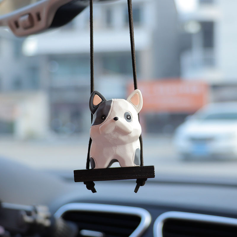 5 Wood Carving Wind Dog Ornaments Resin Cartoon Doll Car Decorations Car Rearview Mirror Pendant Pendant