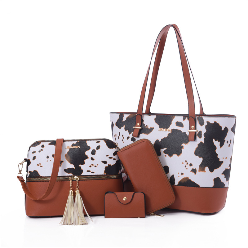 Cross-border new 2024 Women's bag, fashionable large-capacity hand-held buns, mother bag, four-piece set, single-shoulder crossbody bag wholesale bag undefined