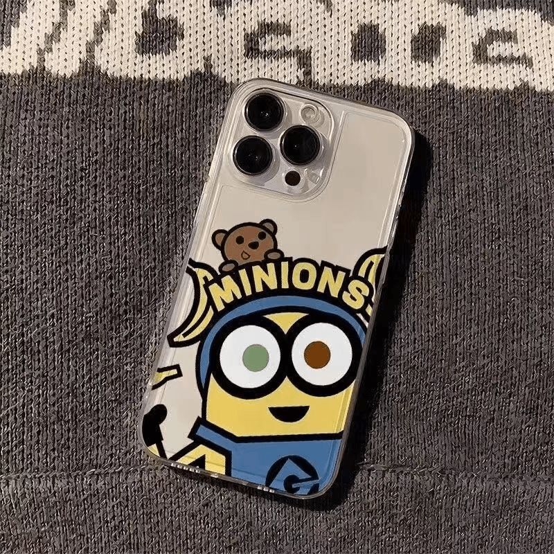 Cute Minions Suitable for Apple 13Promax Mobile Phone Case Iphone16 Cartoon 15 Cute 14 Soft Shell 12
