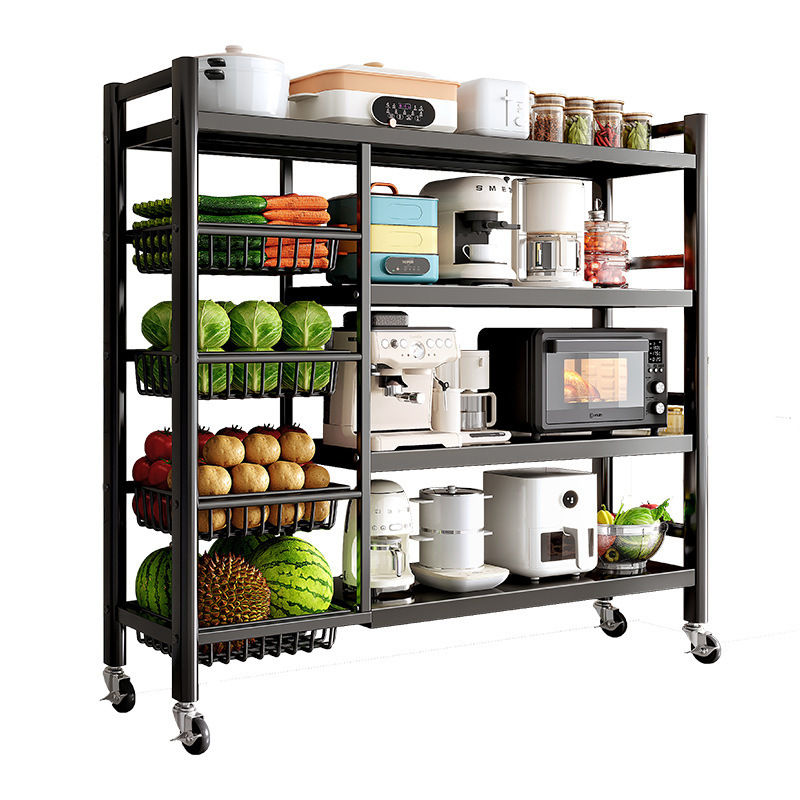 Estante de cocina Estante de almacenamiento de canasta de verduras multicapa de piso Estante de almacenamiento multifuncional para el hogar Estante de almacenamiento de bocadillos
