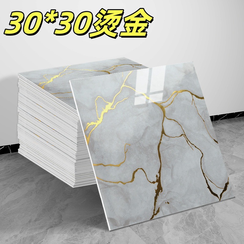 仿大理石鎏金3d墙面翻新装饰贴纸防油防水墙纸自粘瓷砖贴跨境外贸
