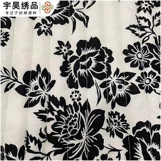 宇昊新款印花中国风复古绣花绗棉绗绣绗缝夹棉裥棉刺绣秋冬服装面