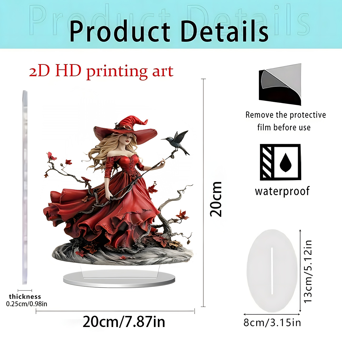 Nuevos productos transfronterizos de Halloween estilo oscuro acrílico plano 2D decoración de escritorio decoración para el hogar decoración de vacaciones