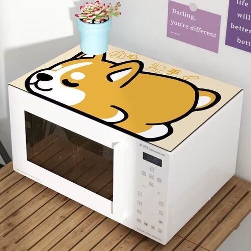 Microwave oven cover dust cover diatom mud cartoon waterproof and oil-proof universal oven cover refrigerator washing machine fabric cover