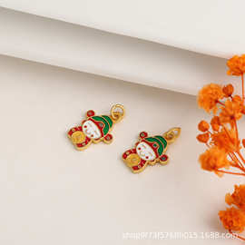 保色沙金滴油财神吊坠#古法金滴油福字招财纳福吊坠