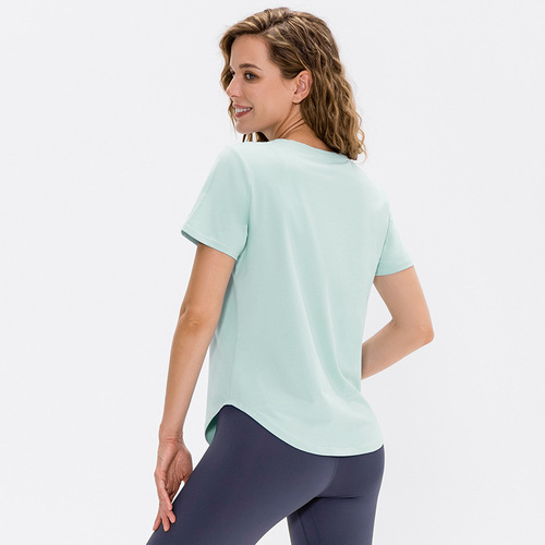 Women's loose yoga short-sleeved breathable running sports tops casual T-shirt elastic quick-drying fitness clothes