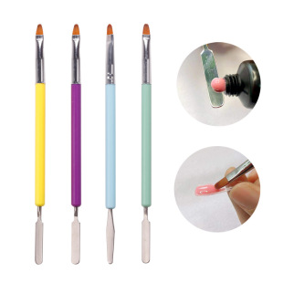 Nail art dual-purpose painting extension double-head glue phototherapy pen color Rod nail pen embossing rod steel push glue Rod