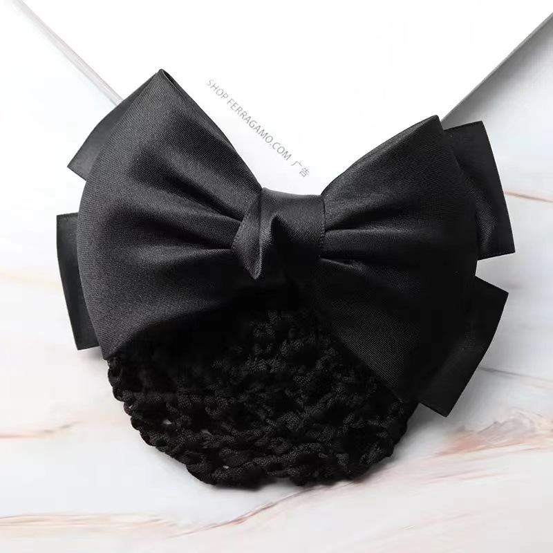 Headflower femenina enfermera profesional azafata banco para trabajar joyería de cabello caliente temperamento red de cabello coreana bolsillo de red de arco