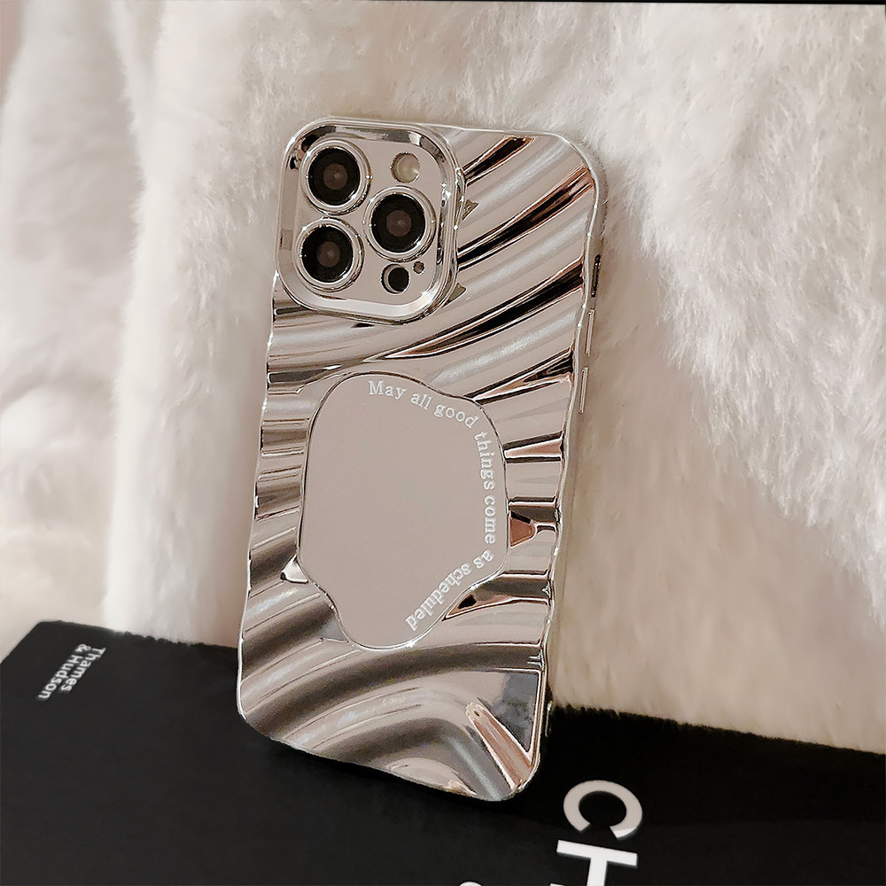 Irregular Water Ripple Mirror Case For Iphone 15 14 Pro Max Luxury_voghion.com