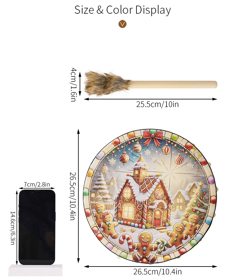 Home & Garden Christmas Decorative Drum Haube Christmas Gingerbread Man Percussion Drum Bar Atmosphere Decoration Music Drumstick_voghion.com