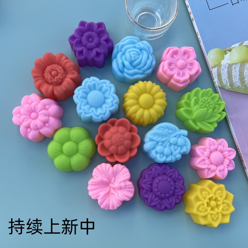 5cm新款花朵硅胶模具New flowers蛋糕果冻布丁蜡烛滴胶皂马芬杯