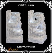 层层叠水直角小喷泉 室内加湿水景装饰 园林阳台树脂砂岩小水景