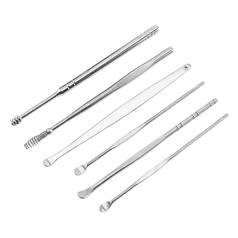 [Beneficios de Rosa mascota] una variedad de oído recoger nuevo acero inoxidable oído recoger traje oreja cuchara adulto pico