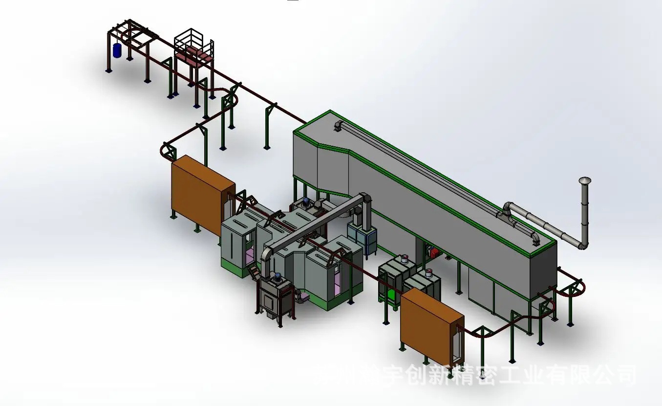 涂装生产线流喷涂线自动式悬挂喷漆线静电喷涂工件喷涂流水线设备
