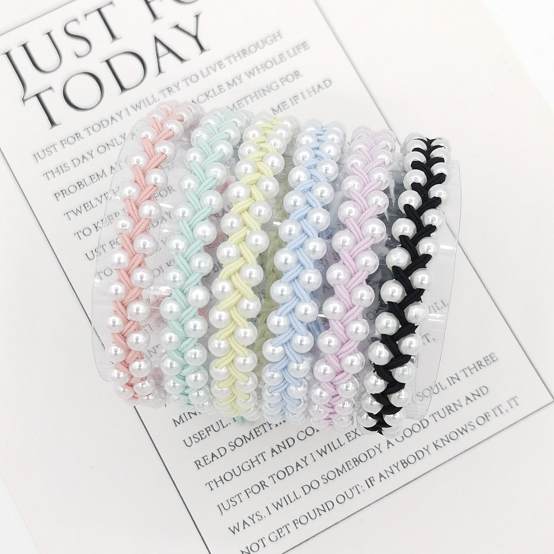 2021 лето новый жемчуг плетеная веревка для волос милый студент ручной плетеный браслет для взрослых конский хвост кольцо для волос аксессуары для волос