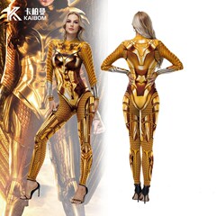 2025新款万圣节之夜神奇女侠黄金战甲cosplay舞台表演服连体衣