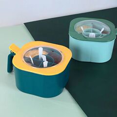 キッチン調味料箱セット一箱四格スプーン付き一体型調味料箱防湿多機能調味料缶独立分注