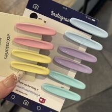 可爱彩色椭圆发夹奶油春夏百搭少女侧边刘海夹马卡龙韩系森系发卡