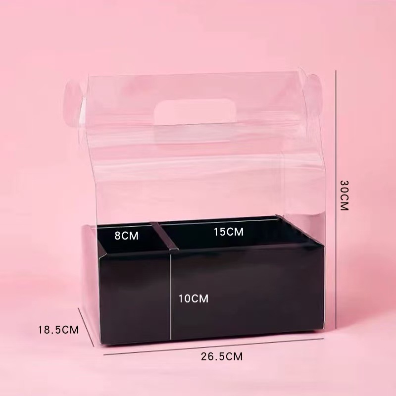 Yixing transparente PVC caja portátil de pastel de flores recubierto caja de regalo de frutas impermeables caja de embalaje de pastel