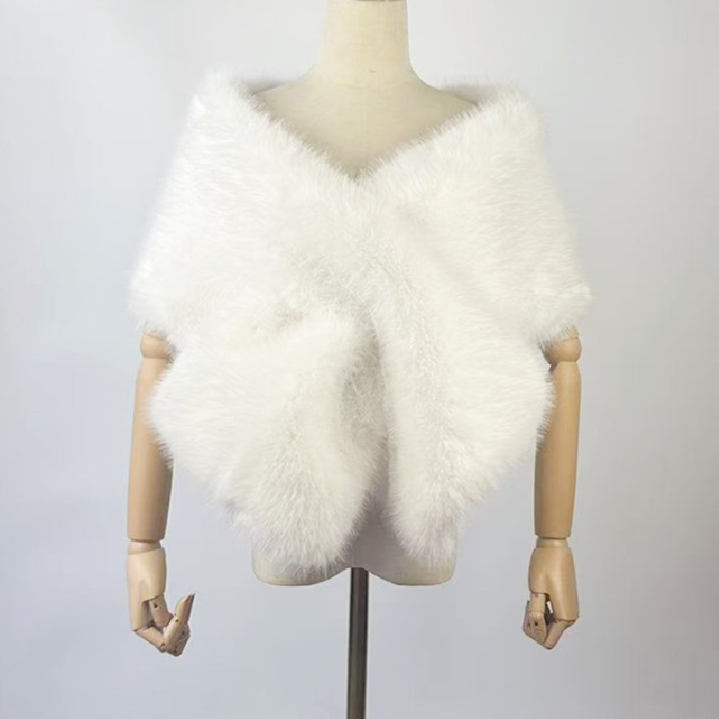 Imitation Fur All-match Cheongsam Fox Fur Shawl Fur Collar Autumn and Winter Cape Stage Dinner Wedding Dress Scarf Women