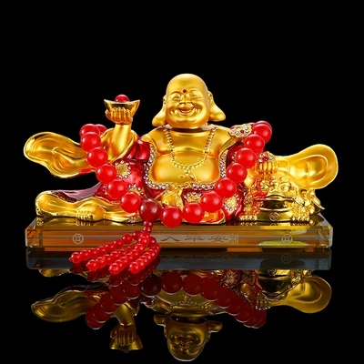 Car ornaments decorations large alloy ingot - crystal-bottom-20128cm900-grams-painted-maitreya-red-agate