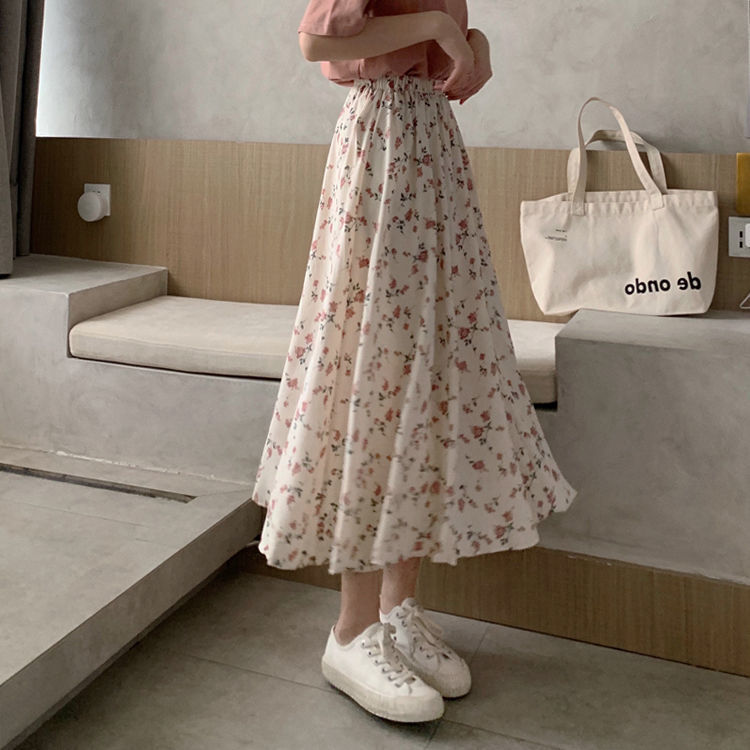 A-Line Floral Fairy Skirt, Super Fairy-Like, Fresh and Slimming, Elegant Long Skirt for Summer 2025