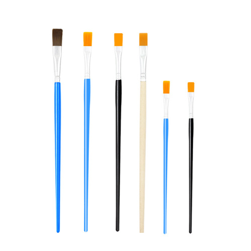 Factory direct sales children's painting brushes, watercolor acrylic oil painting hook line pens, plastic rod 16CM flat pen