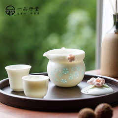 白磁器快客杯一壺二杯旅行茶器セット屋外携帯旅行セット