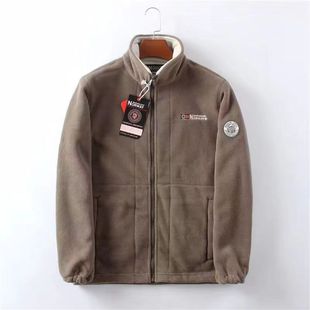 Norway fleece-lined Thickened Warm Fleece Coat Double-Layer Cotton Coat Thick Jacket Coat Cold-Resistant Collar Multi-Pocket Large Size