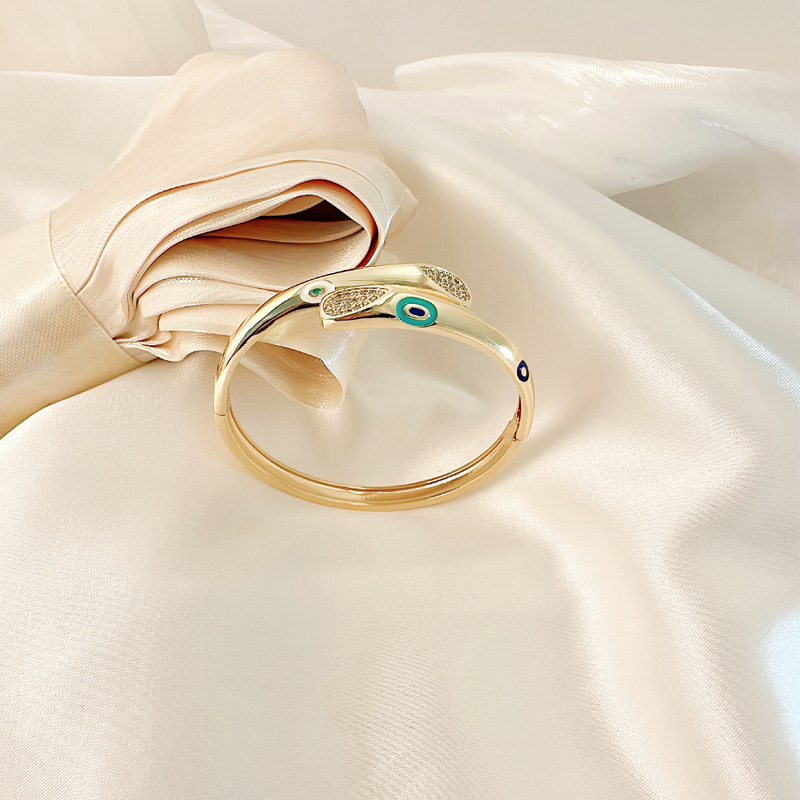 Bangle Classification 1 Piece Quantity Daily Occasion Copper Material Fashion Solid Color Copper Zircon Bangle In Bulk