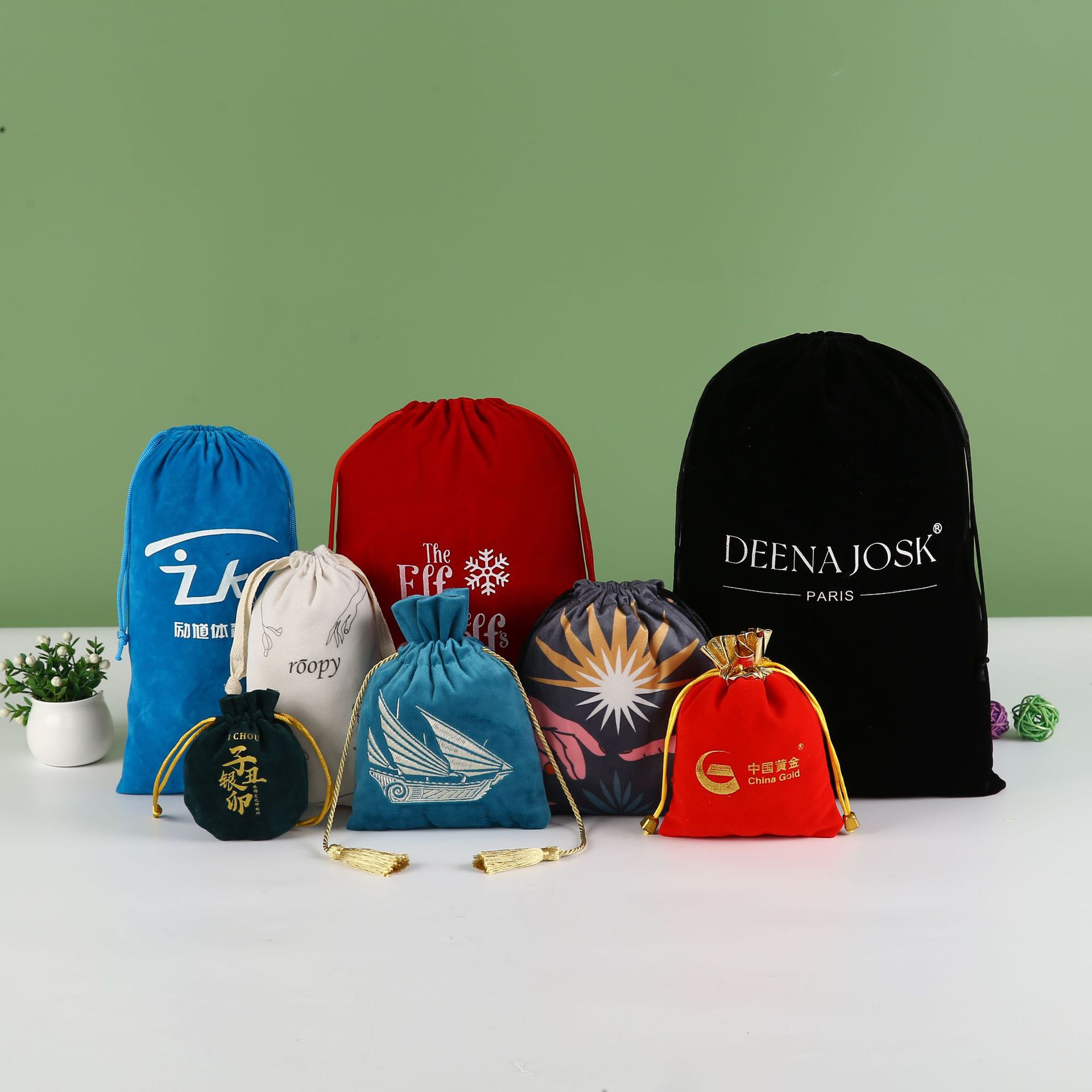 定制帆布棉布束口袋金币首饰收纳袋抽绳礼品小袋子可印logo可便携