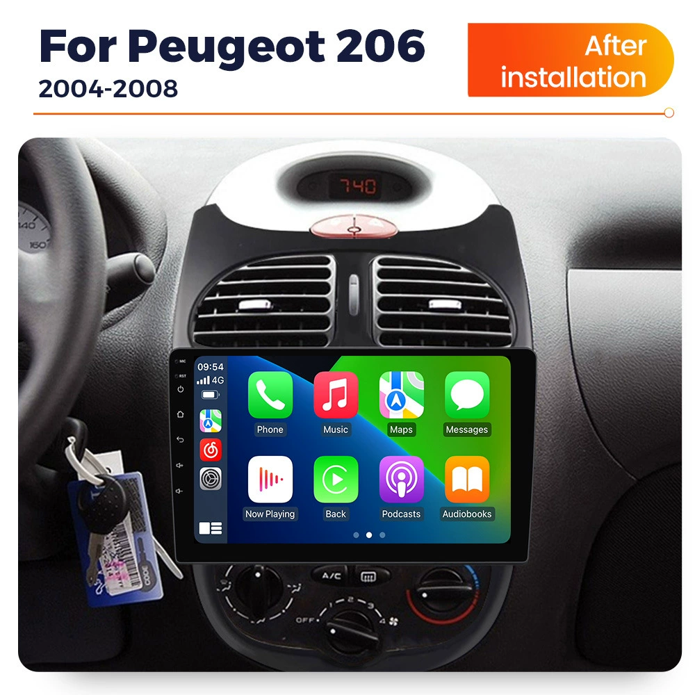Подходит для Peugeot 206-2008, Android с большим экраном, навигация средней панели, радио 8+256Г