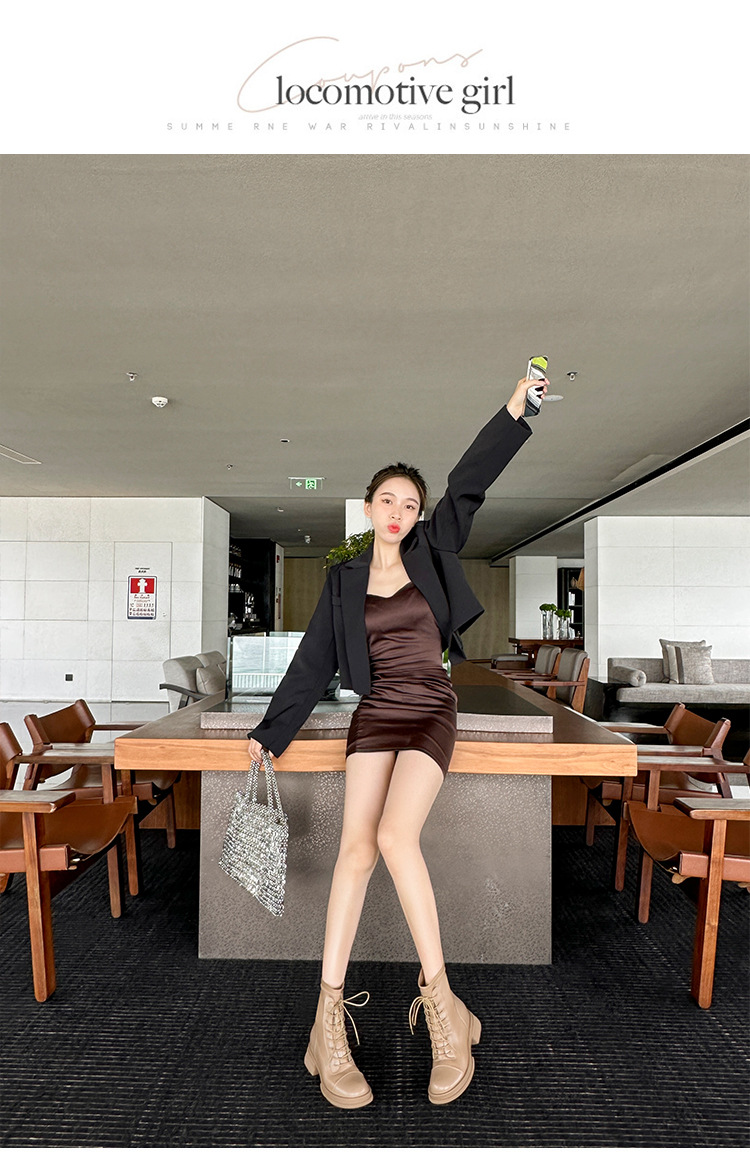 Britische Damen Stiefeletten Aus Leder Mit Dicker Sohle_voghion.com