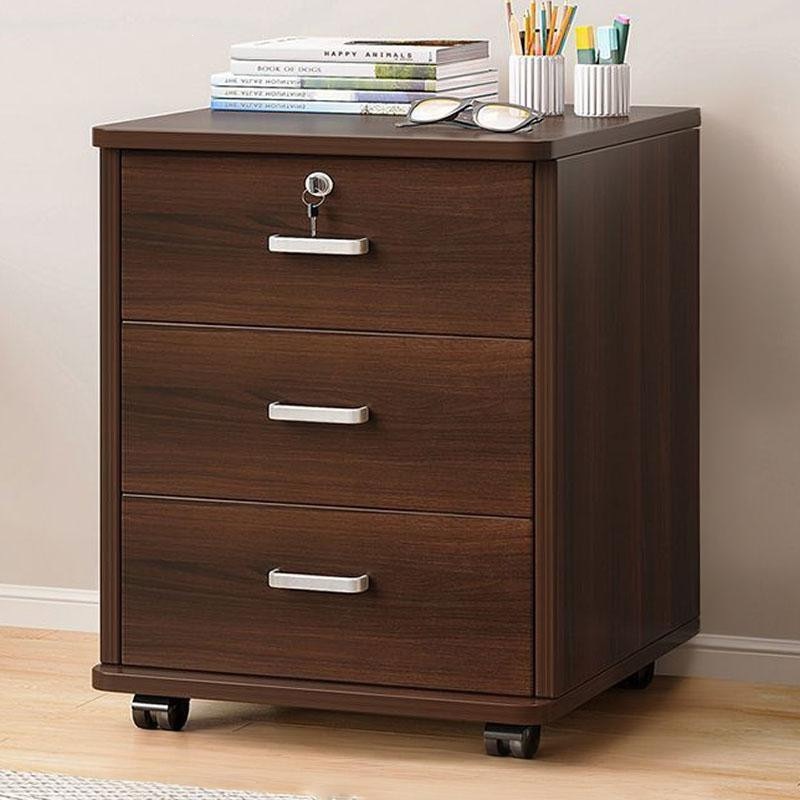 Wooden lockable file cabinet, storage cabinet, drawer cabinet, low cabinet, printer storage cabinet, document cabinet, under-desk mobile cabinet
