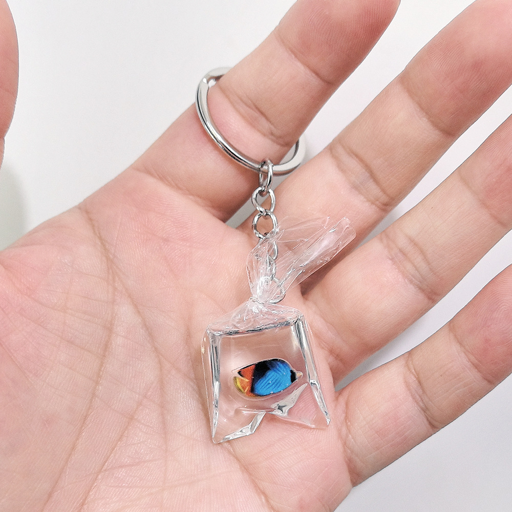 오렌지와 블루 열대어 열쇠고리