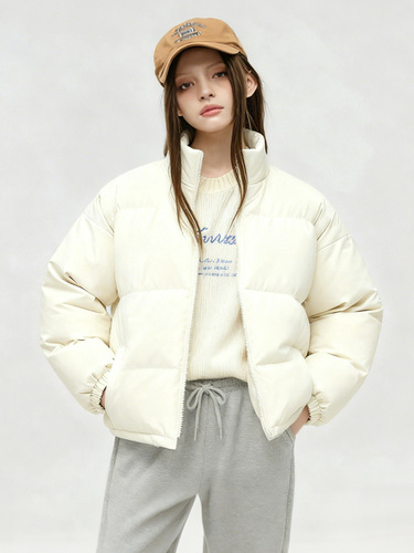 Cotton clothes women's new Korean warm cotton vest, upright collar, cotton jacket, thick bread coat, women's autumn pure color cotton coat