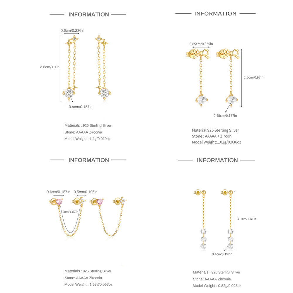1g Weight 925 Sterling Silver Ear Needle Material 18K Gold Plated Plating Material Drop Earrings Classification 1 Pair Quantity Date, Tea Party Occasion 925 Sterling Silver Material Geometric Pattern All Seasons Season Women's Gender Elegant, Sweet Style 1 Pair 18K Gold Plated 925 Sterling Silver 925 Sterling Silver Earrings Geometric Drop Earrings 1