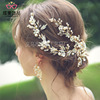 Hair accessory for bride, hairgrip, metal crystal from pearl handmade, European style