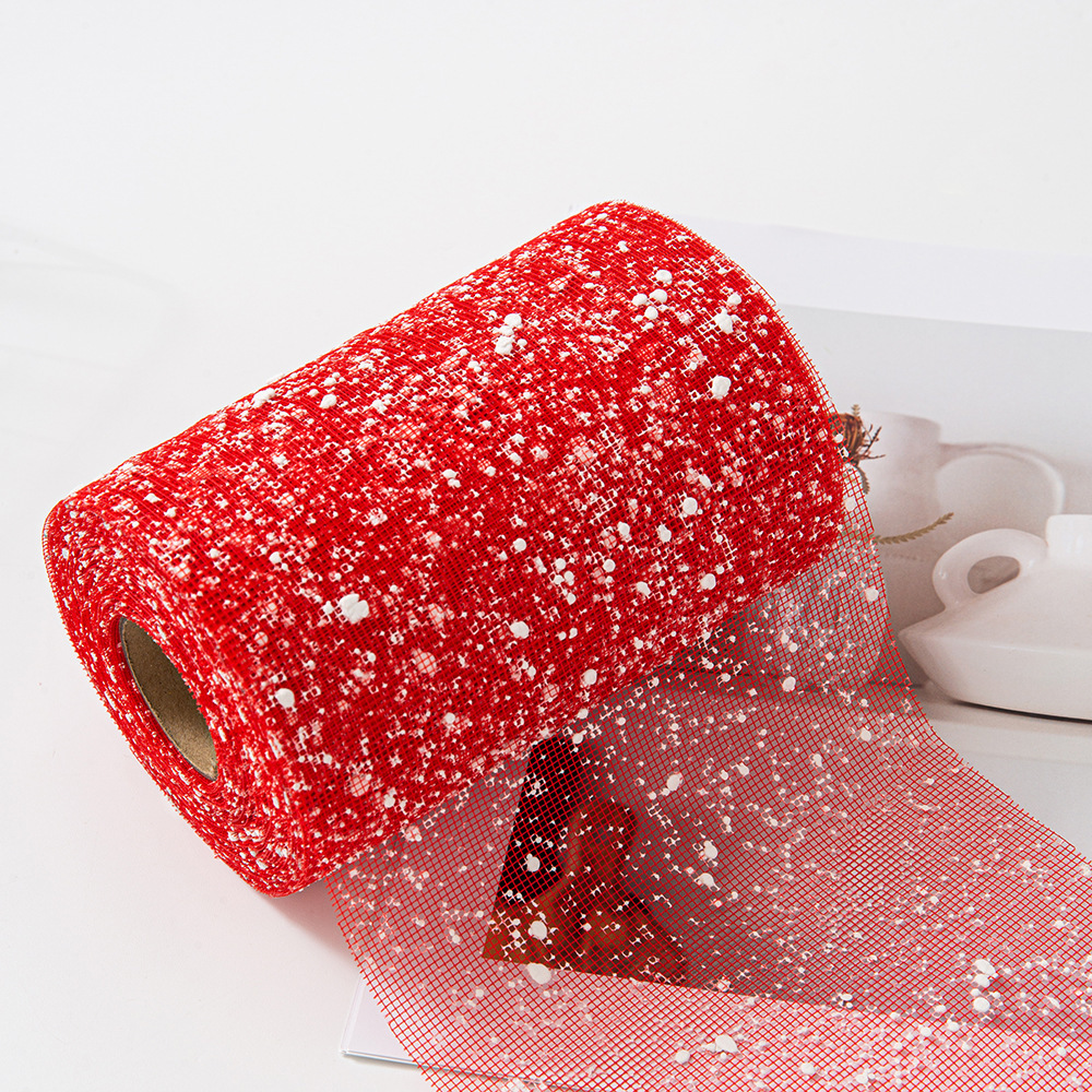 15cm de ancho de hilo de punto de nieve corto red floral rosa decoración manual envasado de hilo de malla material de papel de embalaje