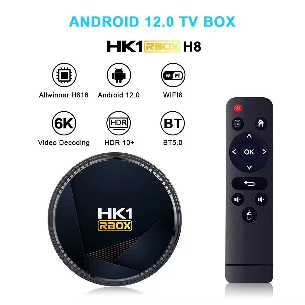 Сетевая приставка HK1 RBOX-H8 H618 Android 12.0 6K WIFI6 HD сетевой плеер