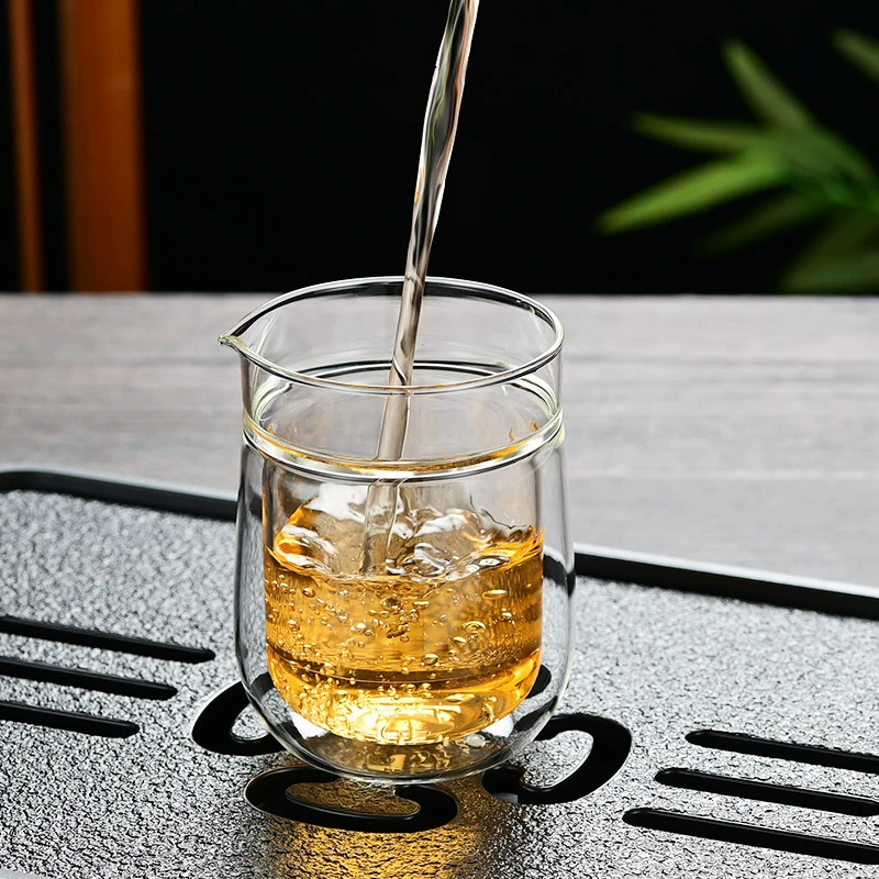 Japanese glass with a forged pattern tea set, tea cup