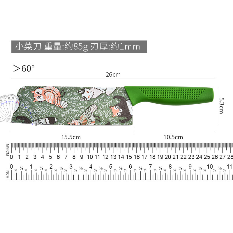 Nuevo cuchillo de cucina de acero inoxidable impresa de venta directa cuchillo de cocina cuchillo de cocina tres piezas