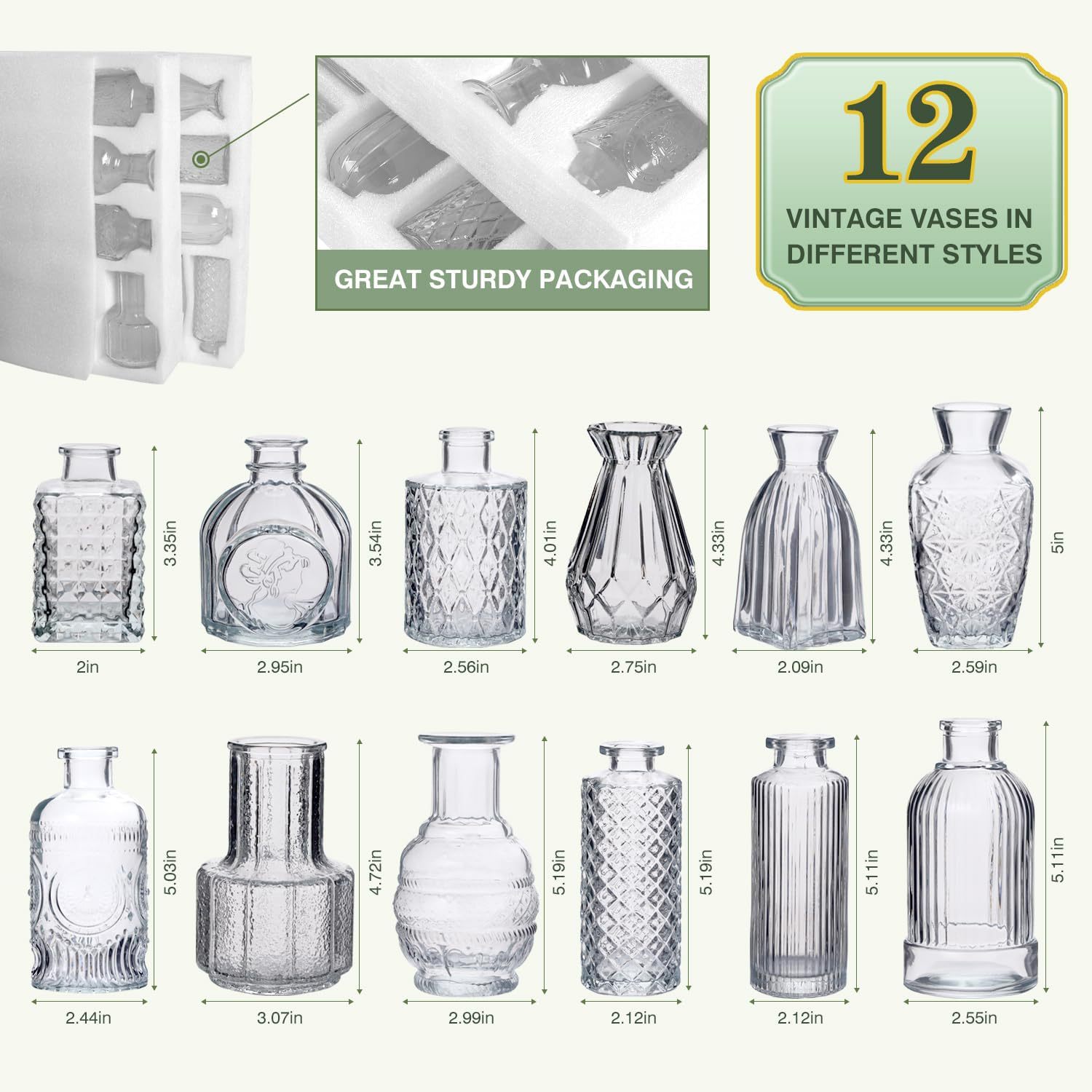 [지중해 꽃병] 12종세트(투명)