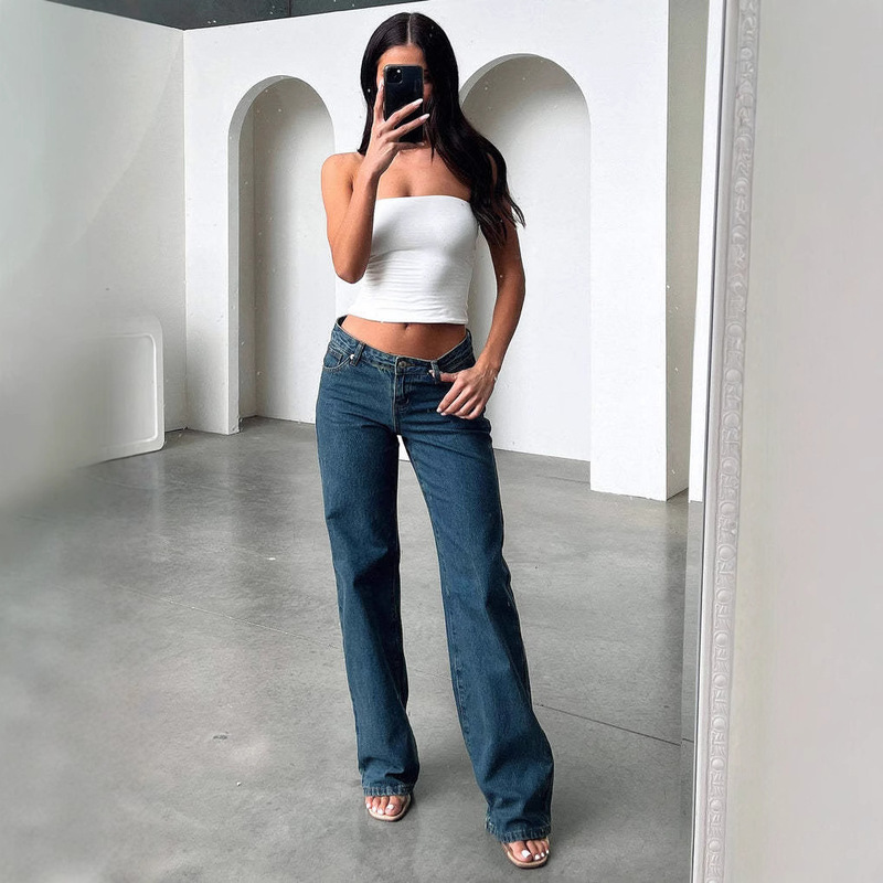 High quality cross-border exclusive for European and American women Denim Amazon AliExpress TEMU new ladies straight jeans High quality cross-border exclusive for European and American women Denim Amazon AliExpress TEMU new ladies straight jeans
