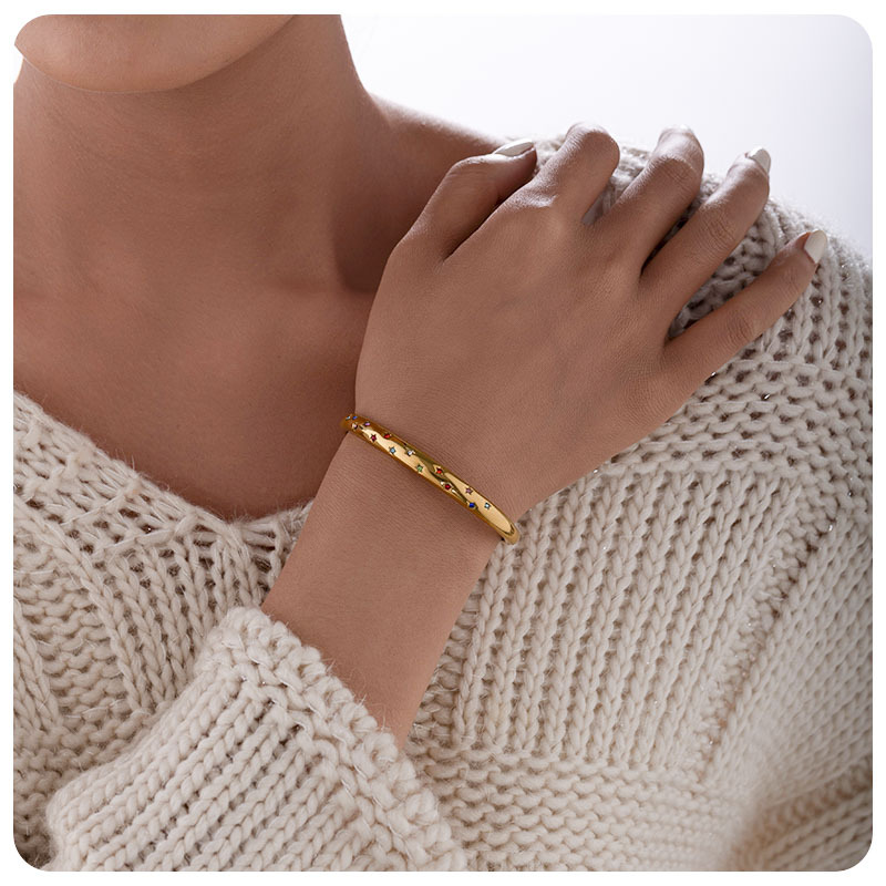TENA Europa y América pulsera de estrellas de acero inoxidable de alto nivel nicho pulsera de anillo simple para mujeres moda natural joyas de acero de titanio